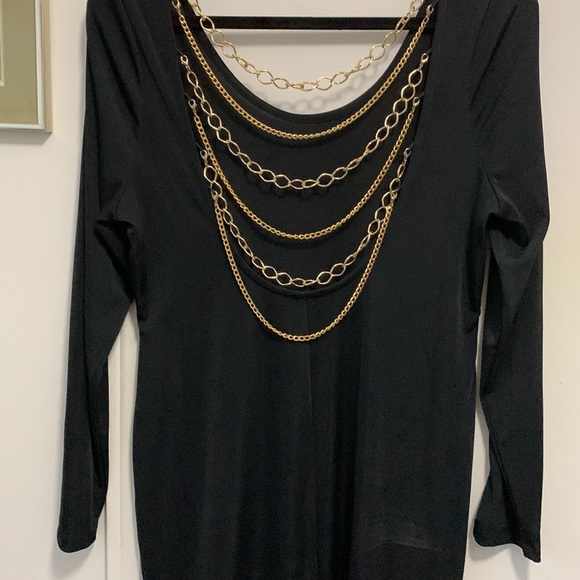 Venus Chainlink Detail Black Dress - Picture 9 of 9